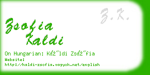 zsofia kaldi business card